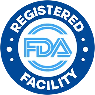 Made in an FDA registered facility badge