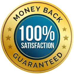 100% money-back satisfaction guaranteed seal