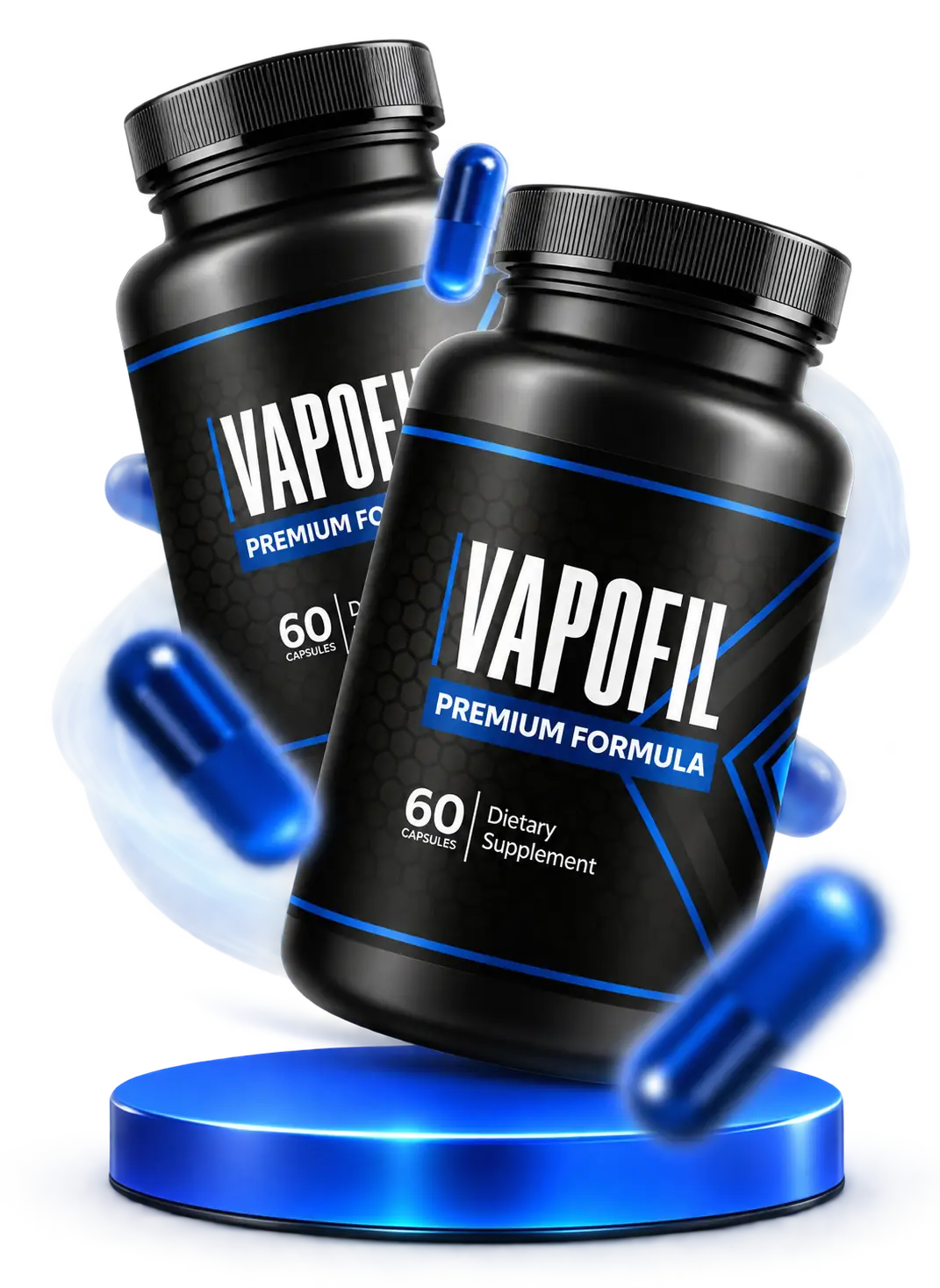 Bottle of VapoFil men's vitality capsules